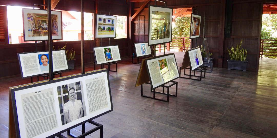 Slider Image An exhibition at the Cambodia Peace Gallery in Battambang.
