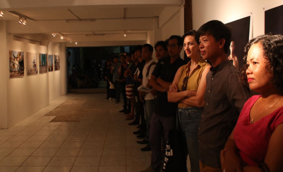The opening of Stride, a solo exhibition by Khun Vannak.