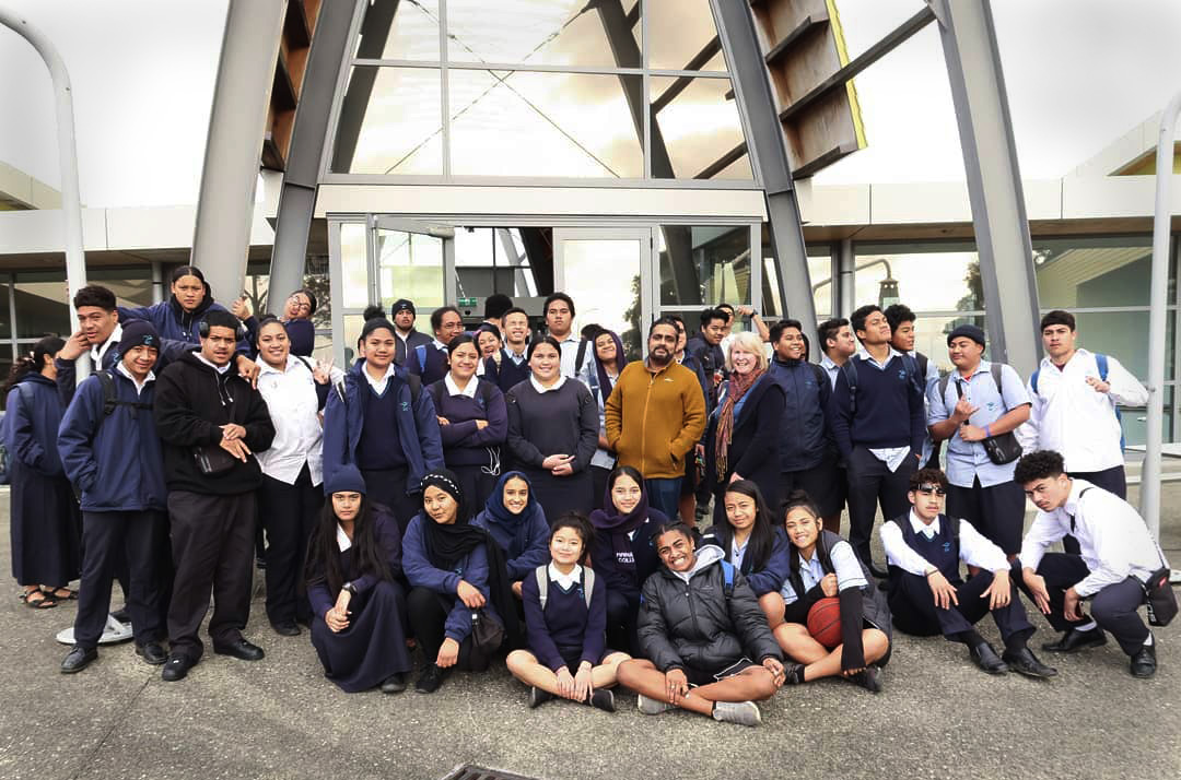 Slider Image Māngere College students at a satellite screening of Marks of Mana and Social Justice Shorts, at Māngere Arts Centre.